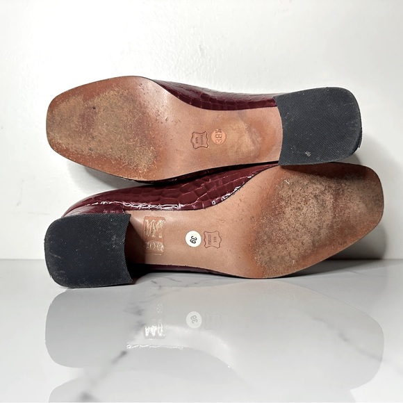 IMAGINE Embossed Red Leather Pumps Block Heel size 8 /EU 38.5 Crocodile - Picture 8 of 8